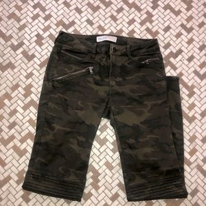 'ZARA' Moto Camo Denim
